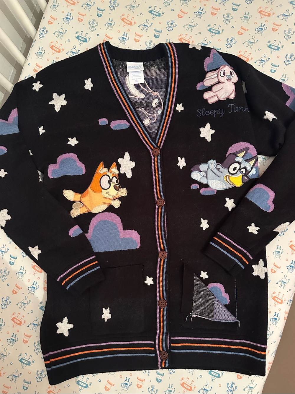 Boxlunch Bluey 'Sleepy Time' Button down knit Cardigan